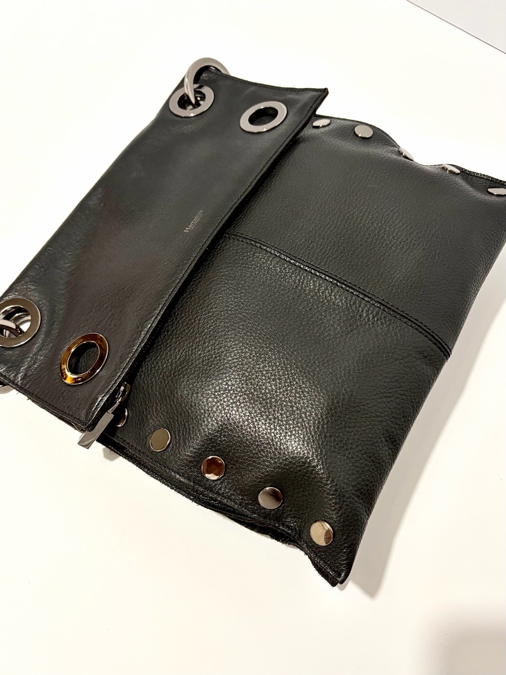 Hammitt Large Black Montana Reversible Bag With Gunmetal Hardware w/Strap